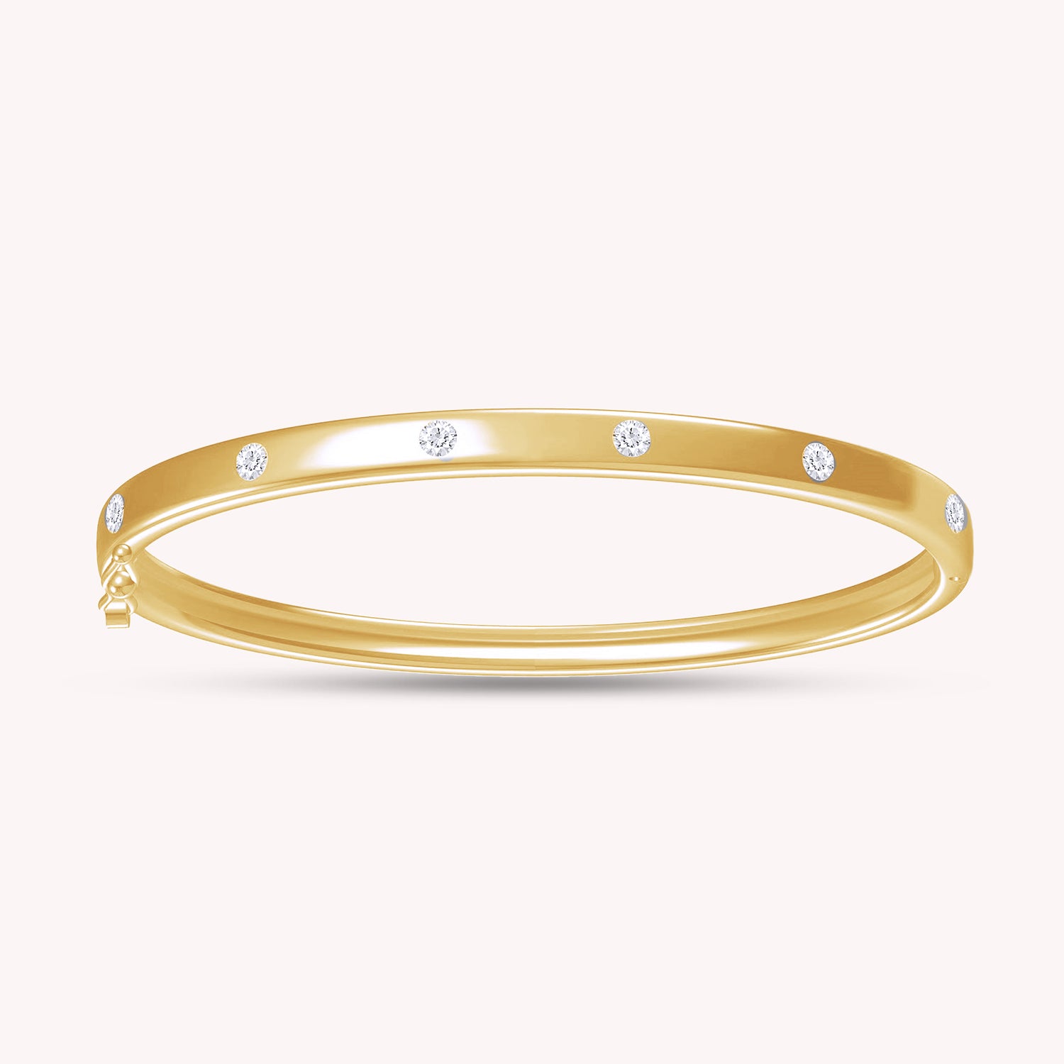 Round Shape 0.50 Carat Lab Created Moissanite Bangle Bracelet
