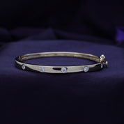 Round Shape 0.50 Carat Lab Created Moissanite Bangle Bracelet
