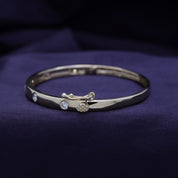 Round Shape 0.50 Carat Lab Created Moissanite Bangle Bracelet