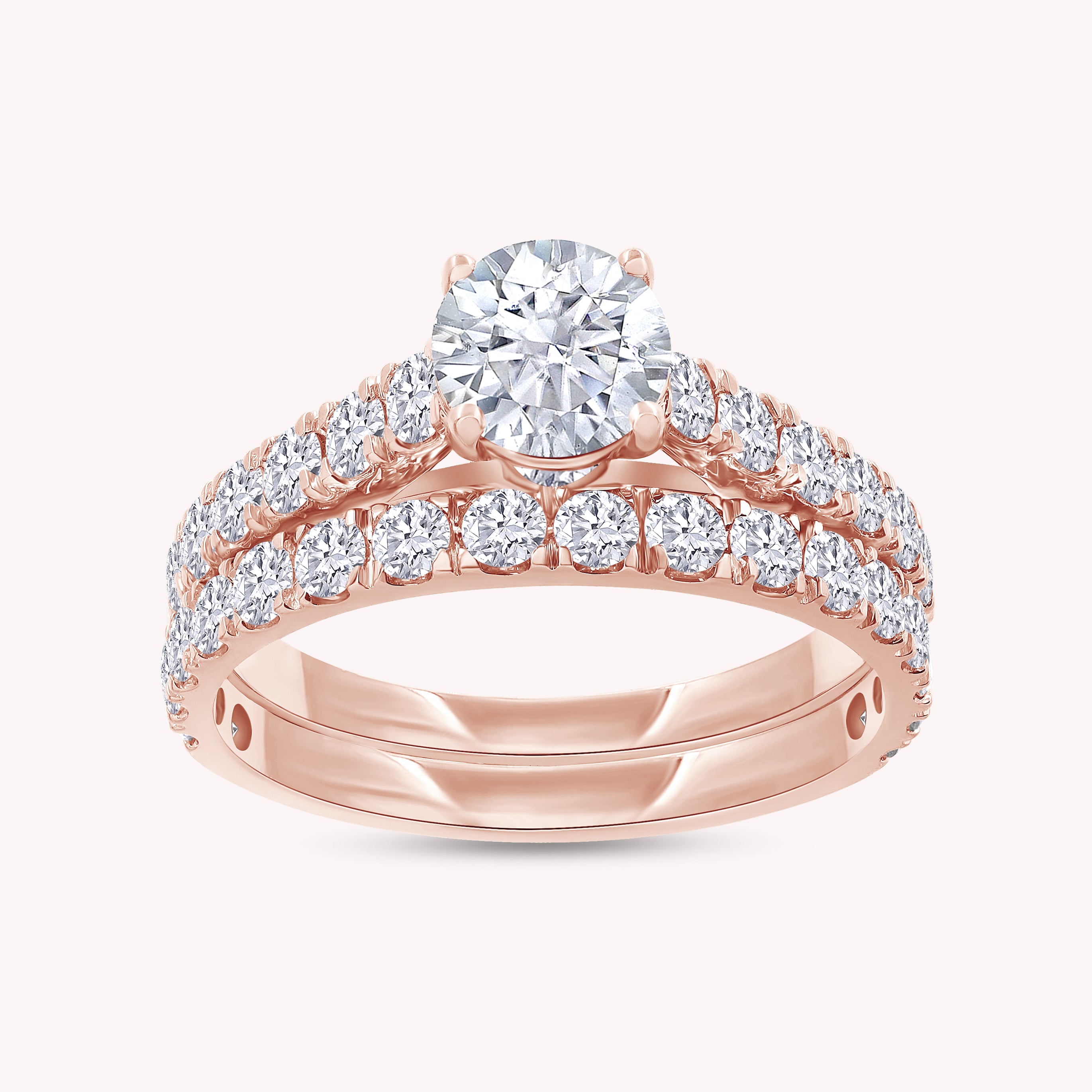 2 Carat Lab Grown Diamond Bridal Ring Set for Women
