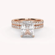 Radiant and Round IGI Certified Lab Grown Diamond Bridal Set Ring