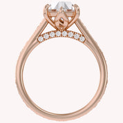 4.20 CT Vintage Inspired Filigree Bridal Ring Set with Hidden Halo Lab grown Diamond