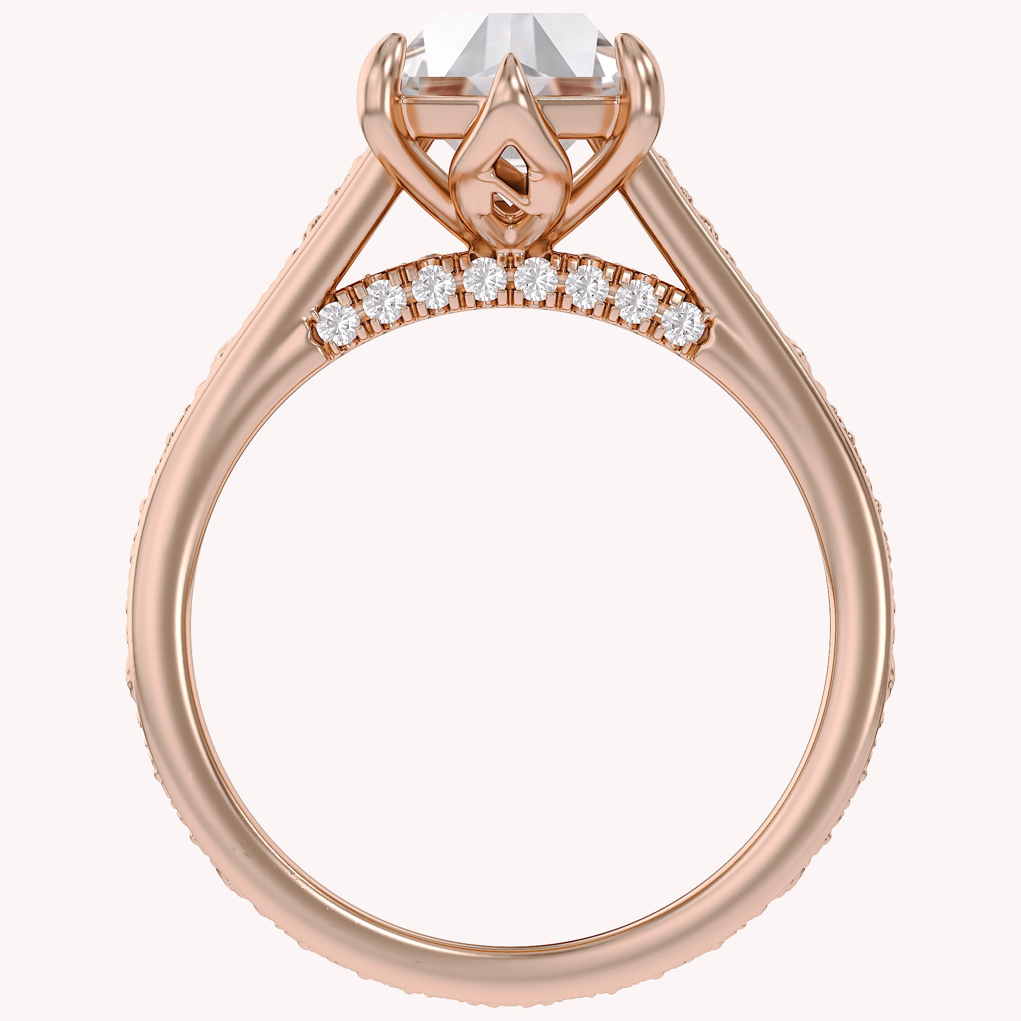 4.20 CT Vintage Inspired Filigree Bridal Ring Set with Hidden Halo Lab grown Diamond