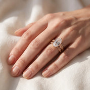 4.20 CT Vintage Inspired Filigree Bridal Ring Set with Hidden Halo Lab grown Diamond