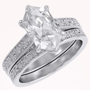 4.20 CT Vintage Inspired Filigree Bridal Ring Set with Hidden Halo Lab grown Diamond