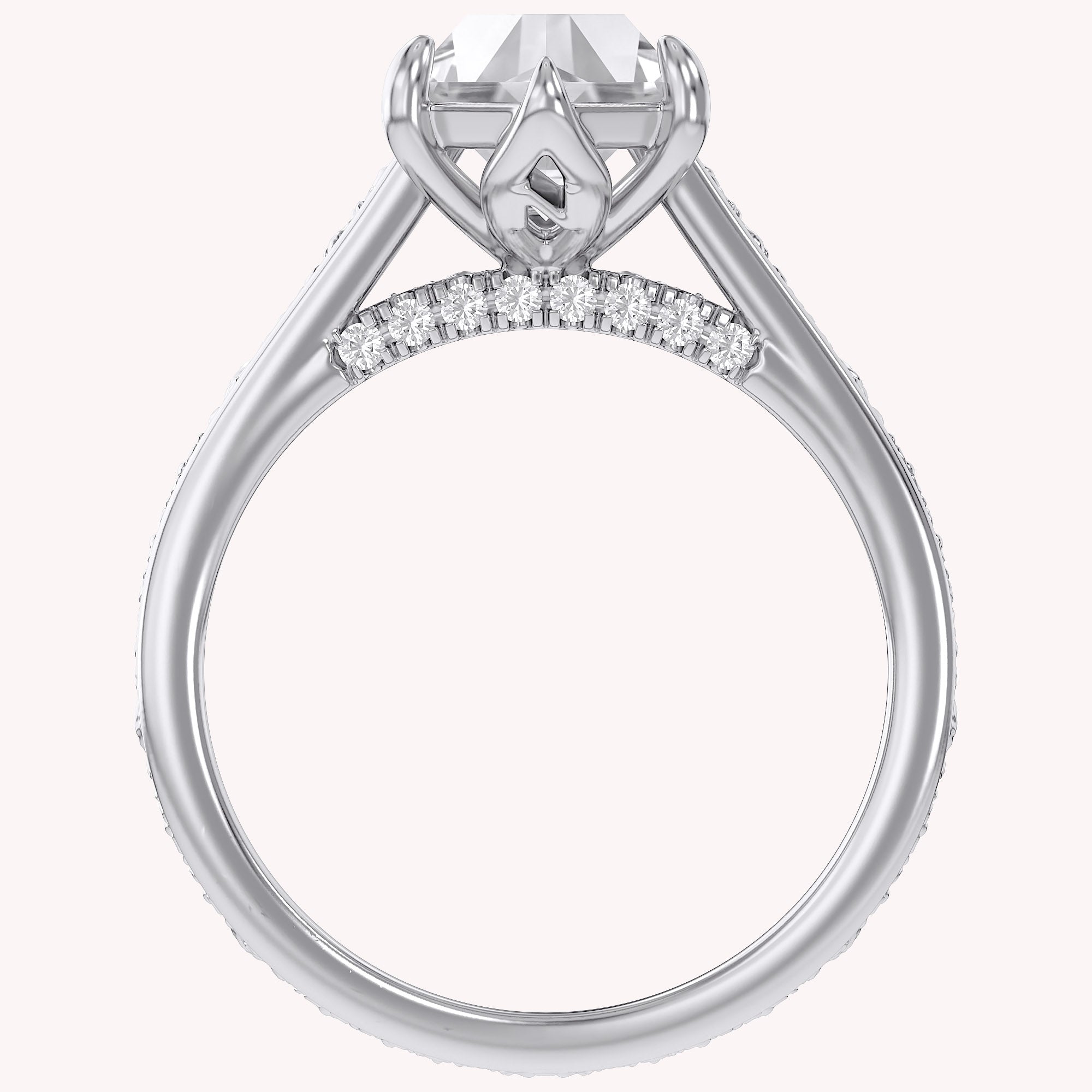 4.20 CT Vintage Inspired Filigree Bridal Ring Set with Hidden Halo Lab grown Diamond