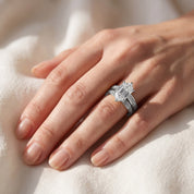 4.20 CT Vintage Inspired Filigree Bridal Ring Set with Hidden Halo Lab grown Diamond
