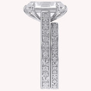 4.20 CT Vintage Inspired Filigree Bridal Ring Set with Hidden Halo Lab grown Diamond