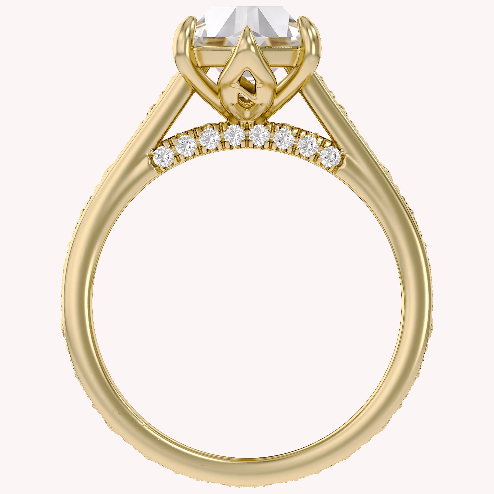 4.20 CT Vintage Inspired Filigree Bridal Ring Set with Hidden Halo Lab grown Diamond