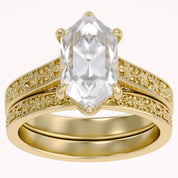 4.20 CT Vintage Inspired Filigree Bridal Ring Set with Hidden Halo Lab grown Diamond