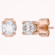 Birthstone Stud Earrings for Women, 4mm Round Simulated Gemstone Studs, Jewelry for Her (0.5 Ct)