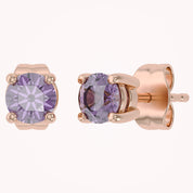 Birthstone Stud Earrings for Women, 4mm Round Simulated Gemstone Studs, Jewelry for Her (0.5 Ct)