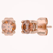 Birthstone Stud Earrings for Women, 4mm Round Simulated Gemstone Studs, Jewelry for Her (0.5 Ct)