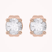 Birthstone Stud Earrings for Women, 4mm Round Simulated Gemstone Studs, Jewelry for Her (0.5 Ct)