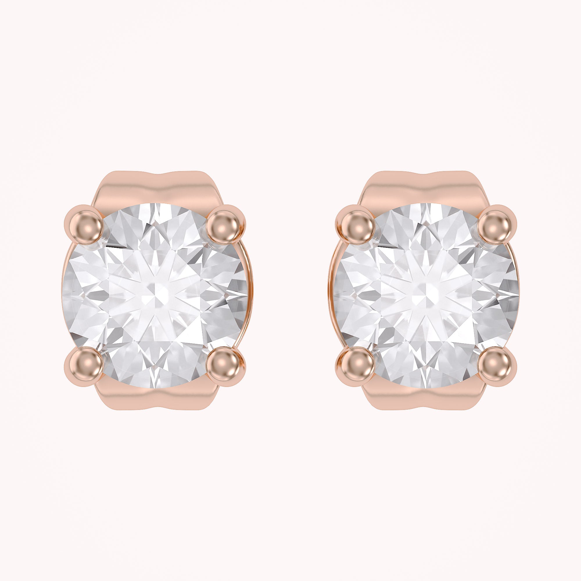 Birthstone Stud Earrings for Women, 4mm Round Simulated Gemstone Studs, Jewelry for Her (0.5 Ct)