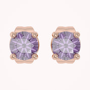 Birthstone Stud Earrings for Women, 4mm Round Simulated Gemstone Studs, Jewelry for Her (0.5 Ct)