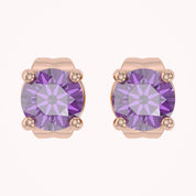 Birthstone Stud Earrings for Women, 4mm Round Simulated Gemstone Studs, Jewelry for Her (0.5 Ct)