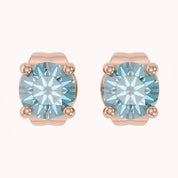 Birthstone Stud Earrings for Women, 4mm Round Simulated Gemstone Studs, Jewelry for Her (0.5 Ct)