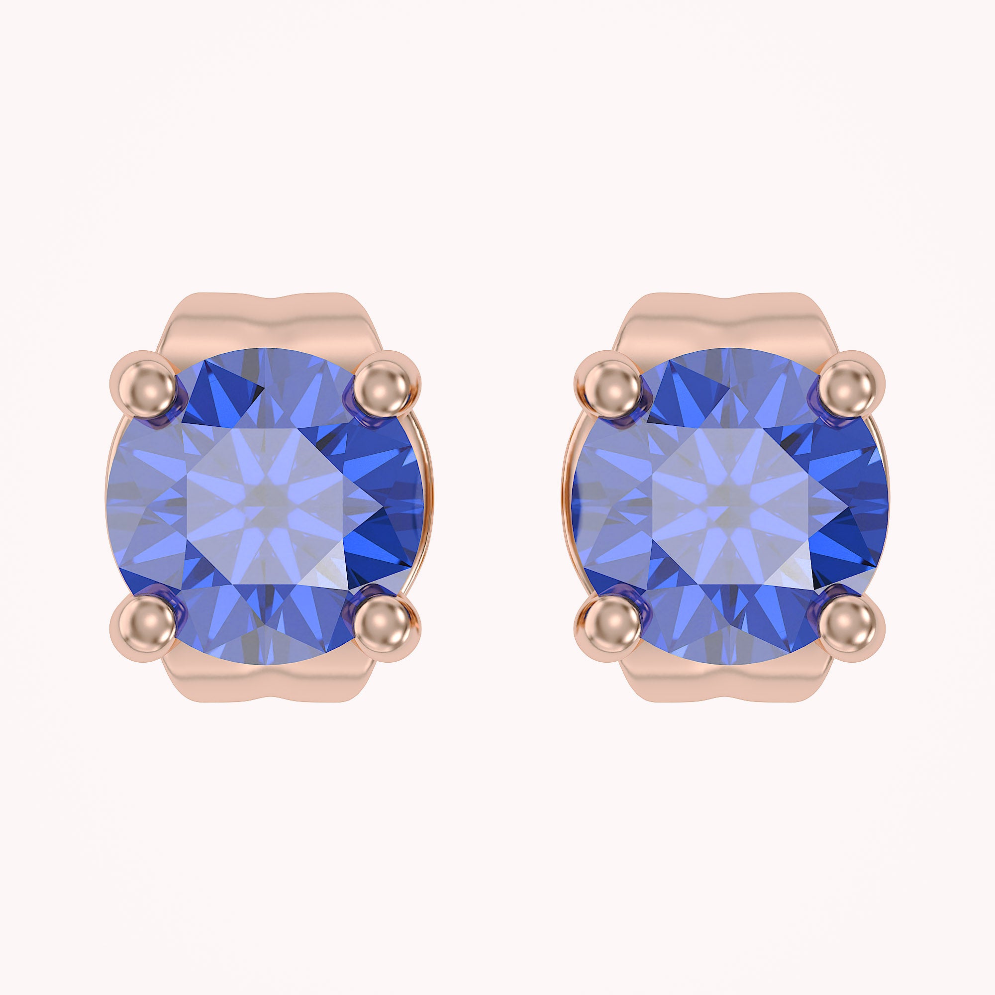 Birthstone Stud Earrings for Women, 4mm Round Simulated Gemstone Studs, Jewelry for Her (0.5 Ct)