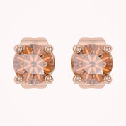 Birthstone Stud Earrings for Women, 4mm Round Simulated Gemstone Studs, Jewelry for Her (0.5 Ct)