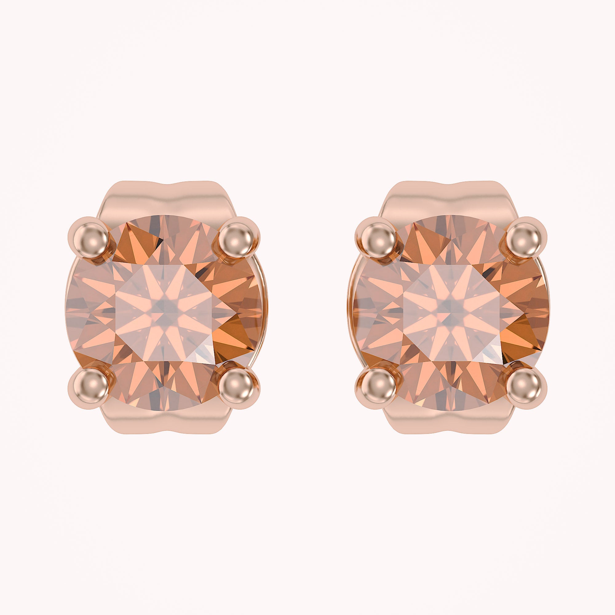 Birthstone Stud Earrings for Women, 4mm Round Simulated Gemstone Studs, Jewelry for Her (0.5 Ct)