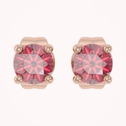 Birthstone Stud Earrings for Women, 4mm Round Simulated Gemstone Studs, Jewelry for Her (0.5 Ct)