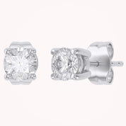 Birthstone Stud Earrings for Women, 4mm Round Simulated Gemstone Studs, Jewelry for Her (0.5 Ct)