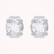 Birthstone Stud Earrings for Women, 4mm Round Simulated Gemstone Studs, Jewelry for Her (0.5 Ct)