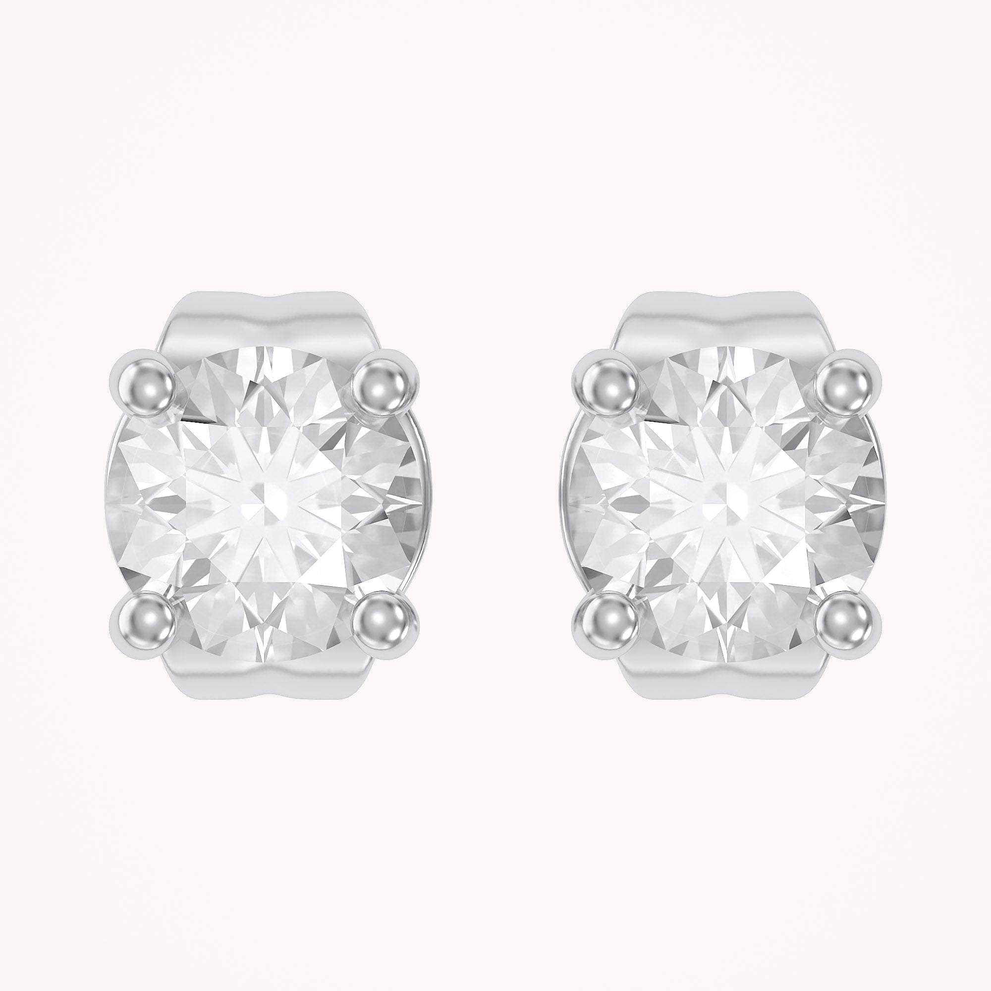 Birthstone Stud Earrings for Women, 4mm Round Simulated Gemstone Studs, Jewelry for Her (0.5 Ct)