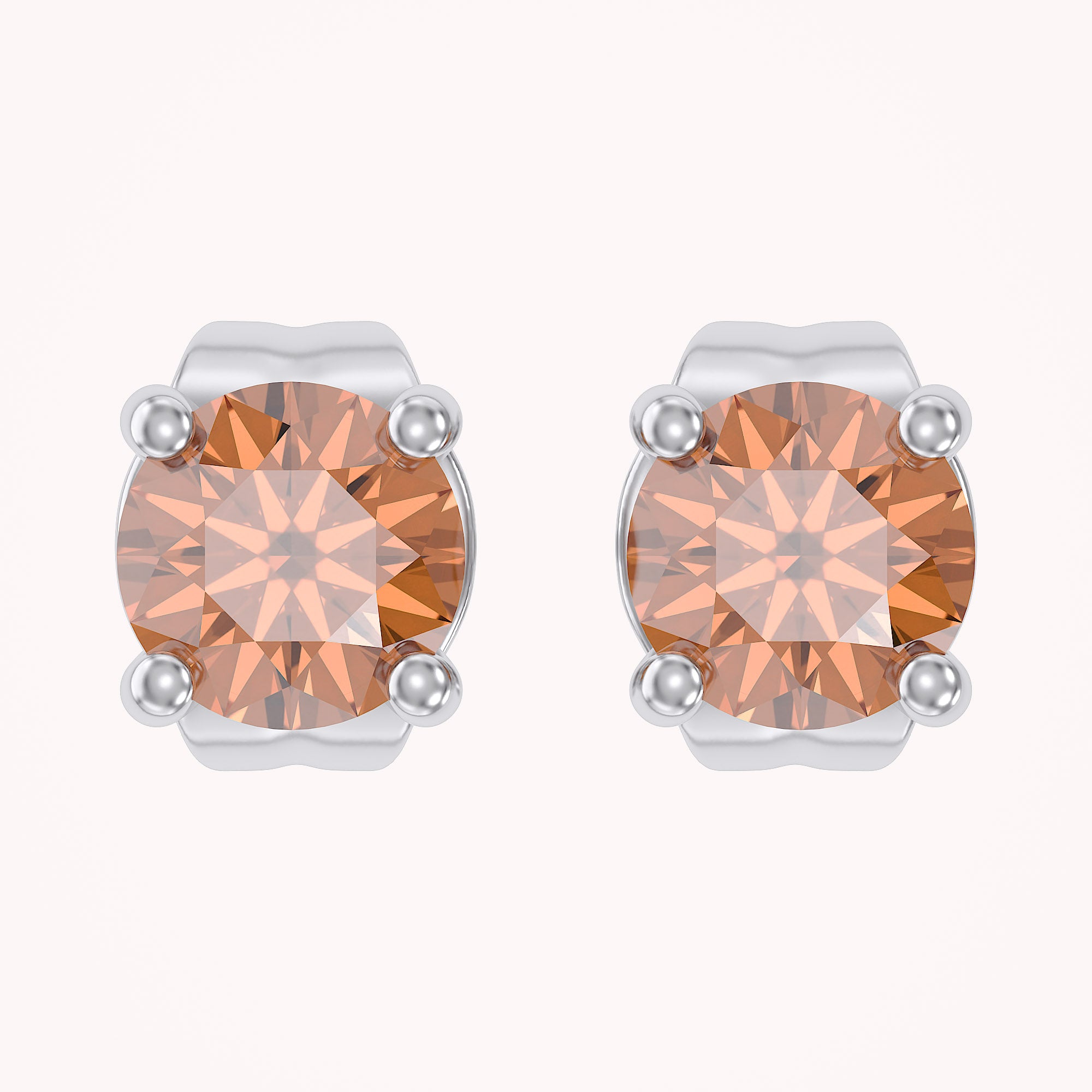 Birthstone Stud Earrings for Women, 4mm Round Simulated Gemstone Studs, Jewelry for Her (0.5 Ct)