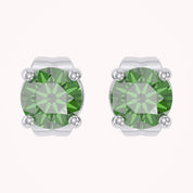 Birthstone Stud Earrings for Women, 4mm Round Simulated Gemstone Studs, Jewelry for Her (0.5 Ct)
