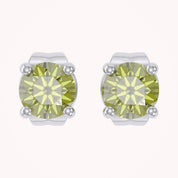 Birthstone Stud Earrings for Women, 4mm Round Simulated Gemstone Studs, Jewelry for Her (0.5 Ct)