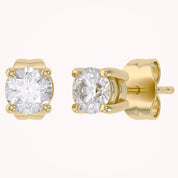 Birthstone Stud Earrings for Women, 4mm Round Simulated Gemstone Studs, Jewelry for Her (0.5 Ct)