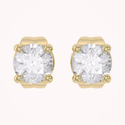 Birthstone Stud Earrings for Women, 4mm Round Simulated Gemstone Studs, Jewelry for Her (0.5 Ct)