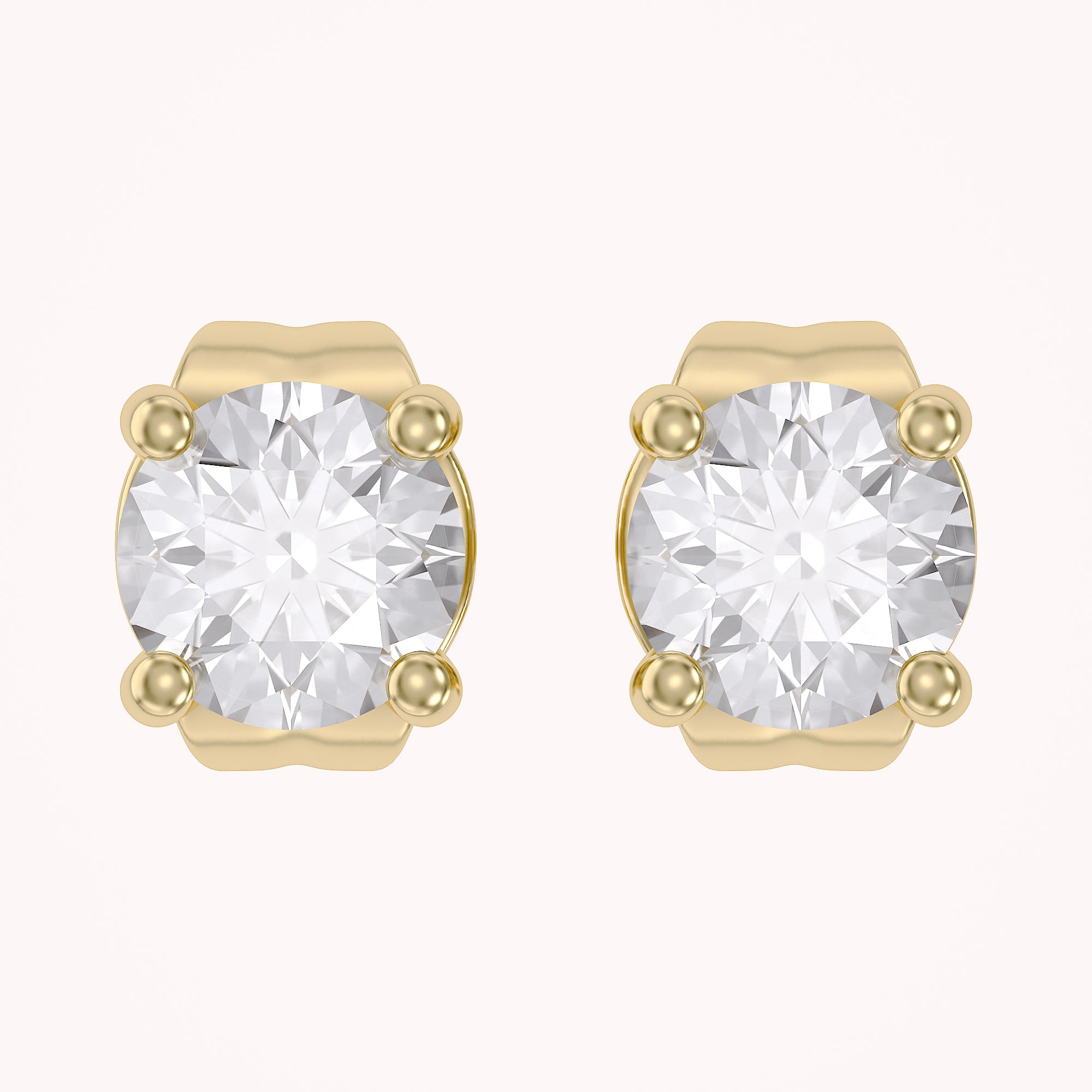 Birthstone Stud Earrings for Women, 4mm Round Simulated Gemstone Studs, Jewelry for Her (0.5 Ct)
