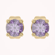 Birthstone Stud Earrings for Women, 4mm Round Simulated Gemstone Studs, Jewelry for Her (0.5 Ct)