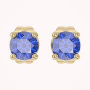 Birthstone Stud Earrings for Women, 4mm Round Simulated Gemstone Studs, Jewelry for Her (0.5 Ct)