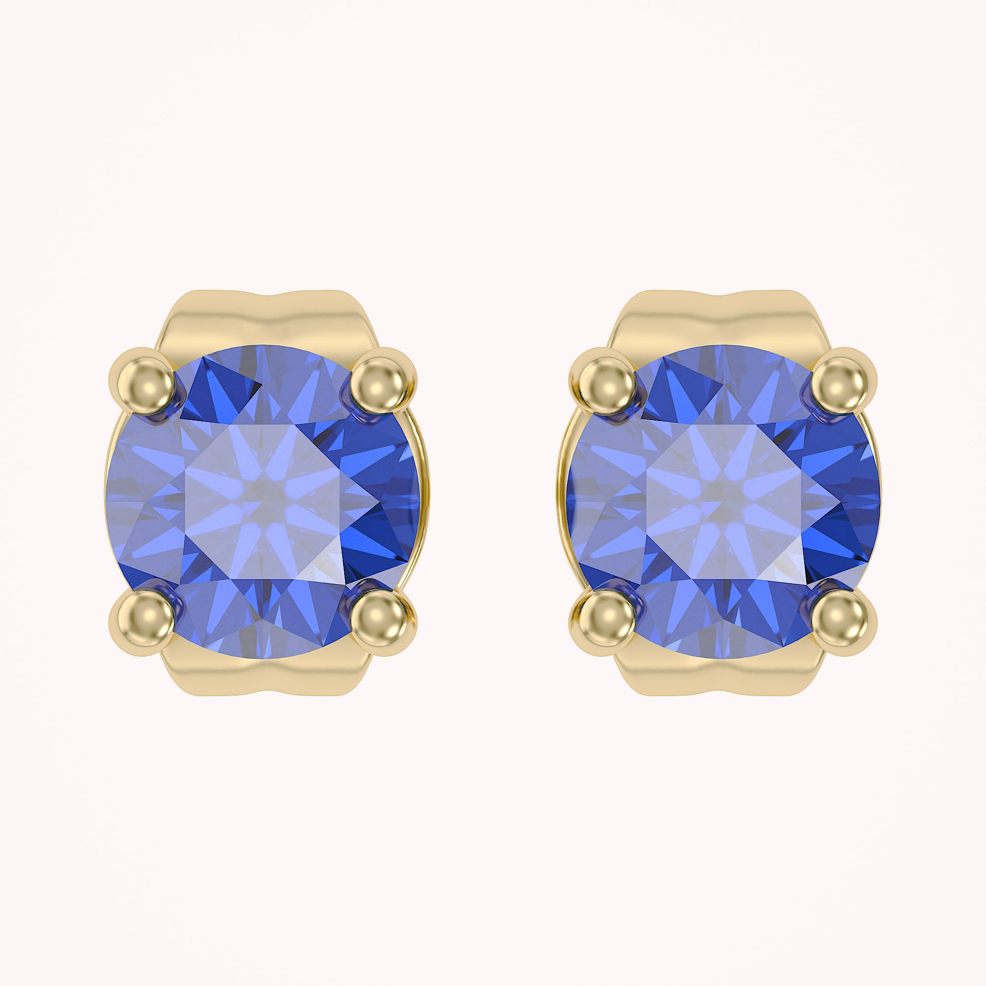 Birthstone Stud Earrings for Women, 4mm Round Simulated Gemstone Studs, Jewelry for Her (0.5 Ct)