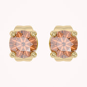 Birthstone Stud Earrings for Women, 4mm Round Simulated Gemstone Studs, Jewelry for Her (0.5 Ct)