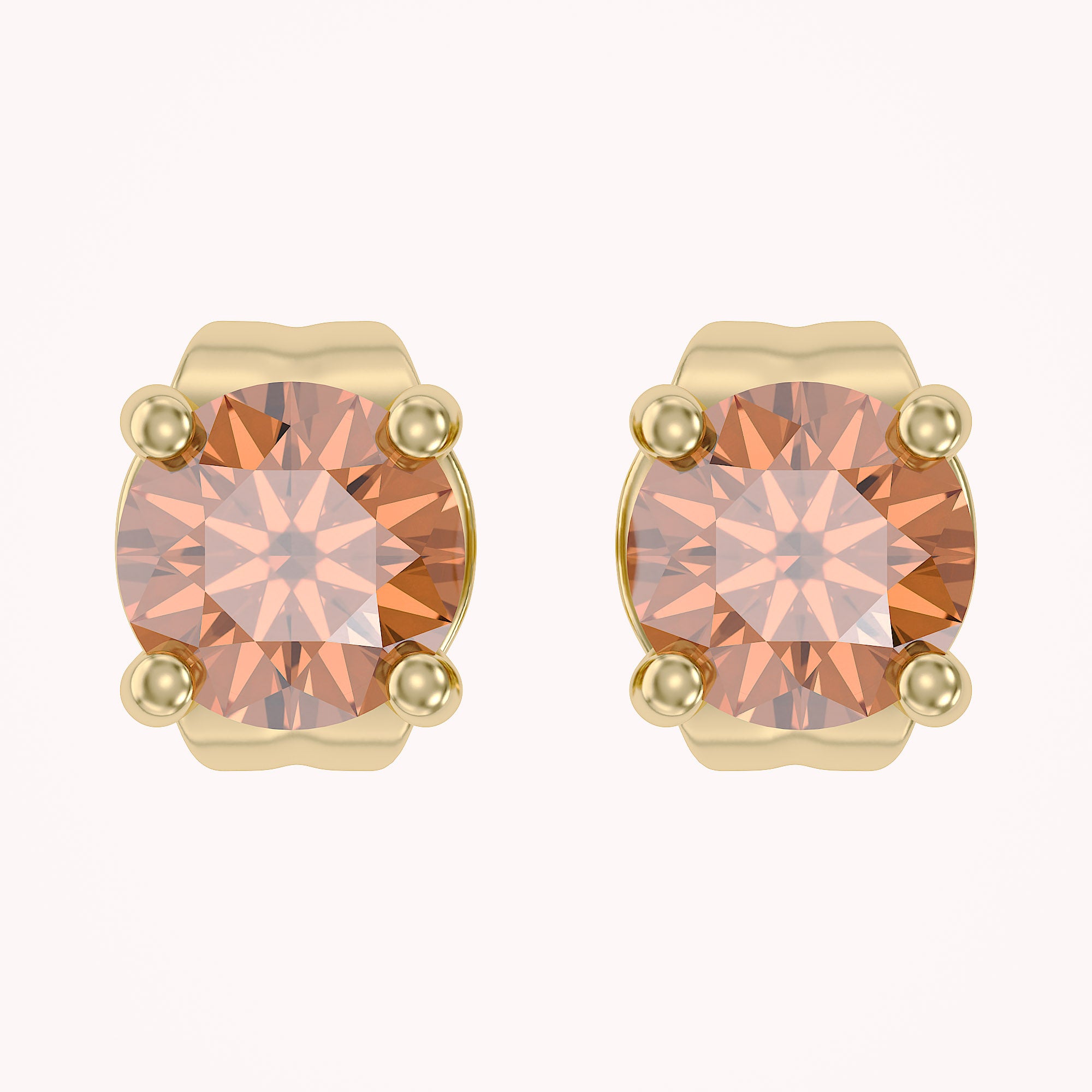Birthstone Stud Earrings for Women, 4mm Round Simulated Gemstone Studs, Jewelry for Her (0.5 Ct)