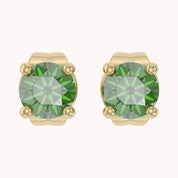 Birthstone Stud Earrings for Women, 4mm Round Simulated Gemstone Studs, Jewelry for Her (0.5 Ct)