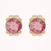 Birthstone Stud Earrings for Women, 4mm Round Simulated Gemstone Studs, Jewelry for Her (0.5 Ct)