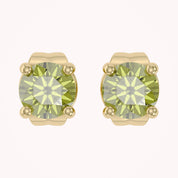 Birthstone Stud Earrings for Women, 4mm Round Simulated Gemstone Studs, Jewelry for Her (0.5 Ct)