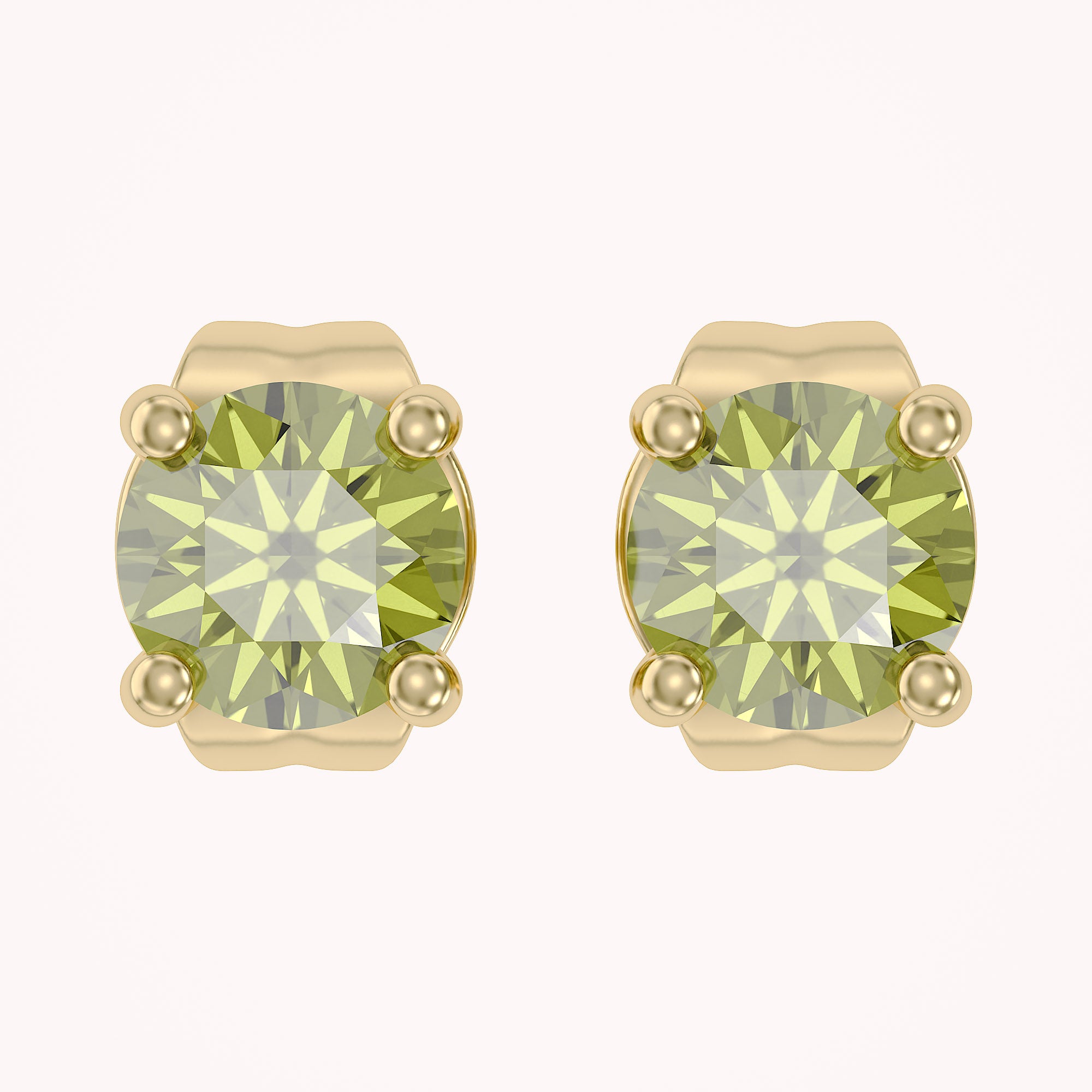 Birthstone Stud Earrings for Women, 4mm Round Simulated Gemstone Studs, Jewelry for Her (0.5 Ct)