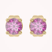 Birthstone Stud Earrings for Women, 4mm Round Simulated Gemstone Studs, Jewelry for Her (0.5 Ct)
