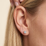 Birthstone Stud Earrings for Women, 4mm Round Simulated Gemstone Studs, Jewelry for Her (0.5 Ct)