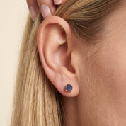 Birthstone Stud Earrings for Women, 4mm Round Simulated Gemstone Studs, Jewelry for Her (0.5 Ct)
