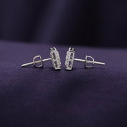 Square Shape Nugget Men's Stud Earring Lab Created Moissanite Diamond