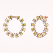 4.30 CTTW Pear and Round Shape Lab Grown Diamond Open Circle Stud Earrings