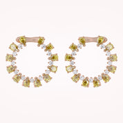 4.30 CTTW Pear and Round Shape Lab Grown Diamond Open Circle Stud Earrings